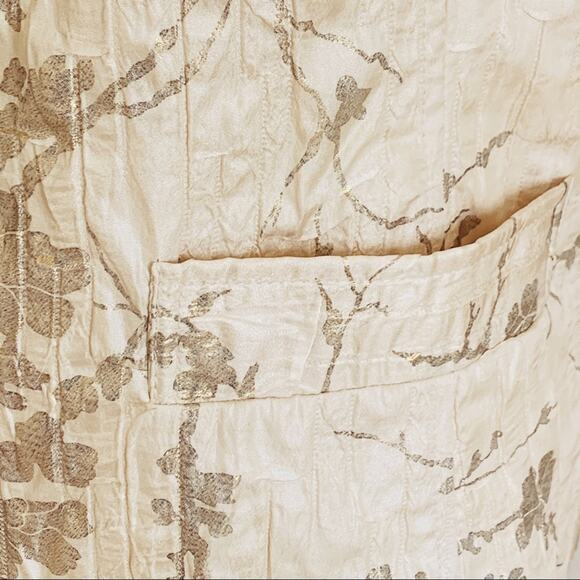 Erin London Blazer Jacket Cream Ivory Gold Floral Lightweight Jacket Medium NEW - Picture 8 of 14